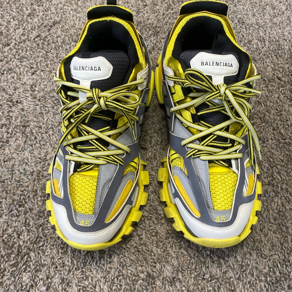 Balenciaga Neon Yellow and Gray Athletic Shoes